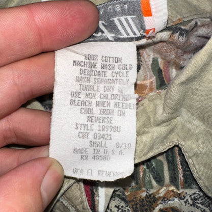 Vtg Act III USA Made Shirt Button Up Blouse African Safari Lion Tigers Small 80s