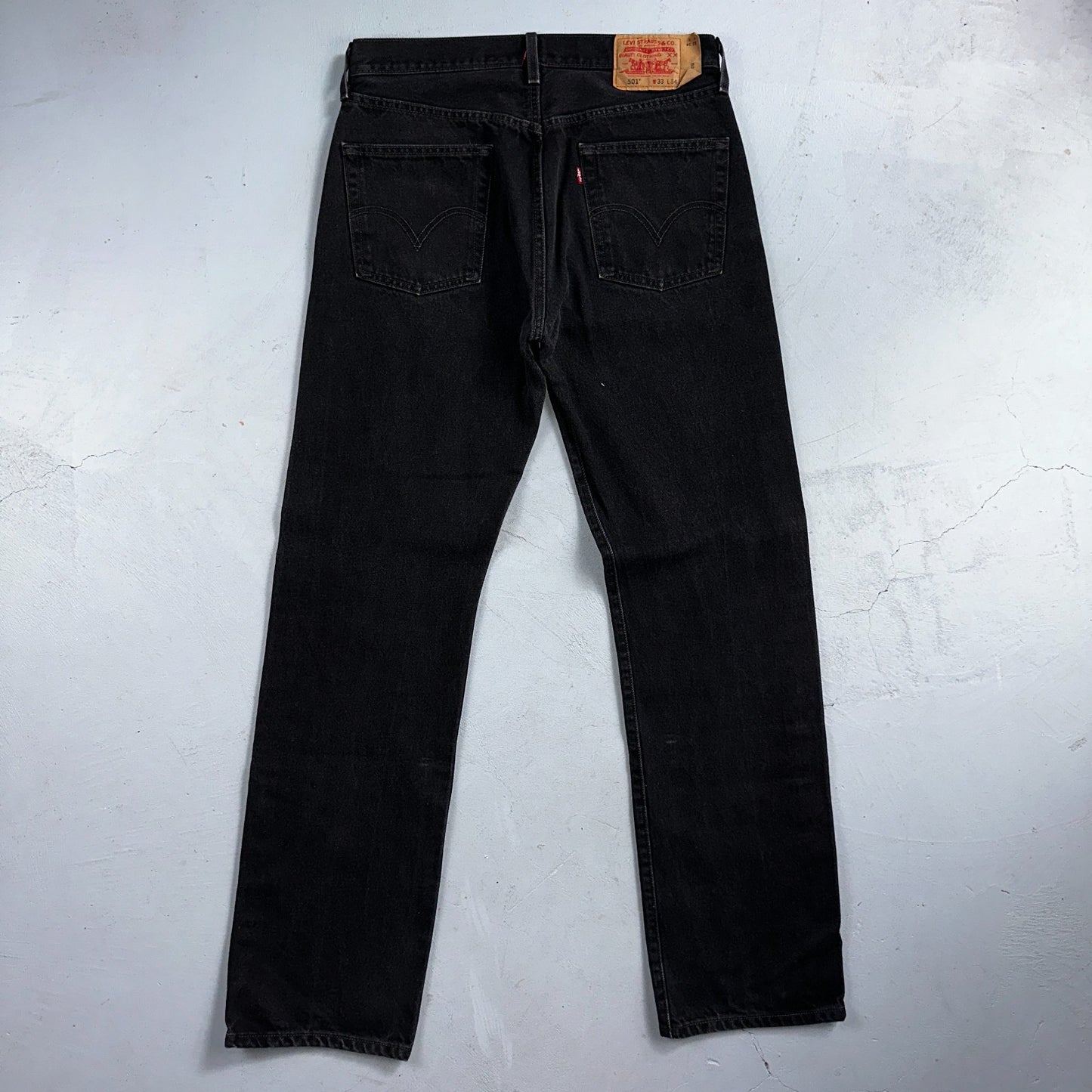 Levis 501 Vintage Y2K 90s XX Straight Leg Jeans Black Faded Wash 33x34 Act 32x33