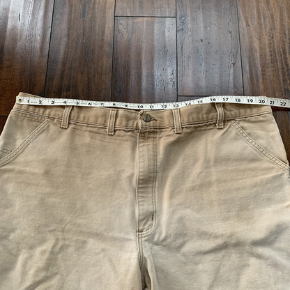 Vintage USA Made Carhartt Men's Thrashed Canvas Carpenter Shorts 90s Double Knee