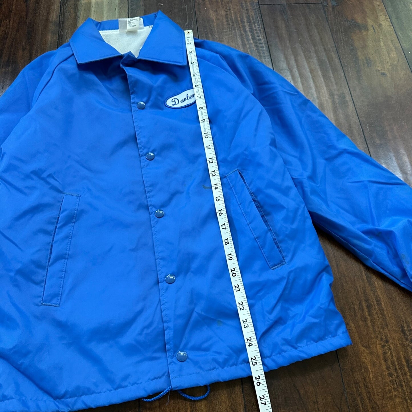 Ford V8 VTG 90s Hartwell Satin Coaches Jacket Lined Windbreaker Size Small Blue