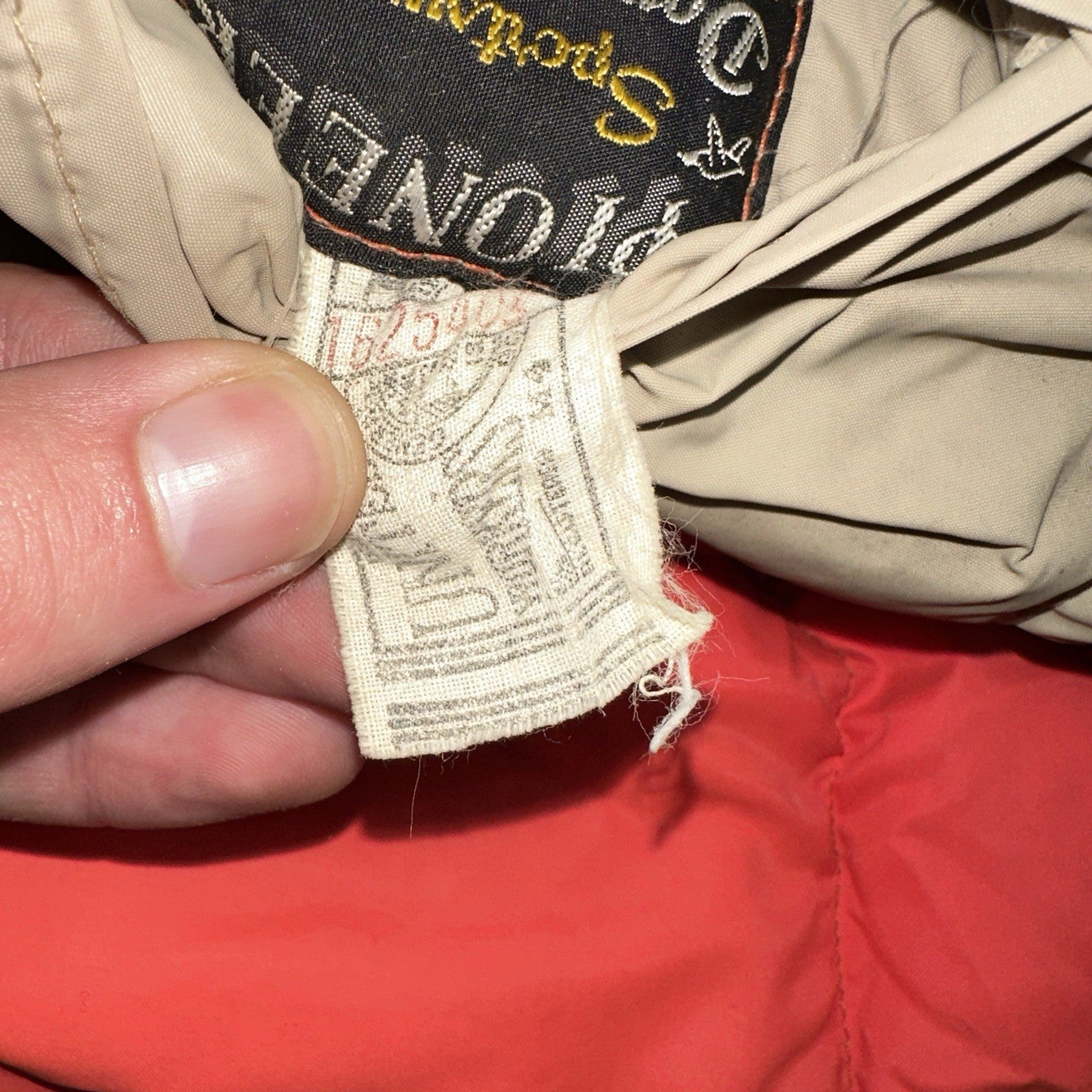 Vtg Pioneer Sportswear M 60s Union Reversible Tan Blaze Orange Canada Down Vest