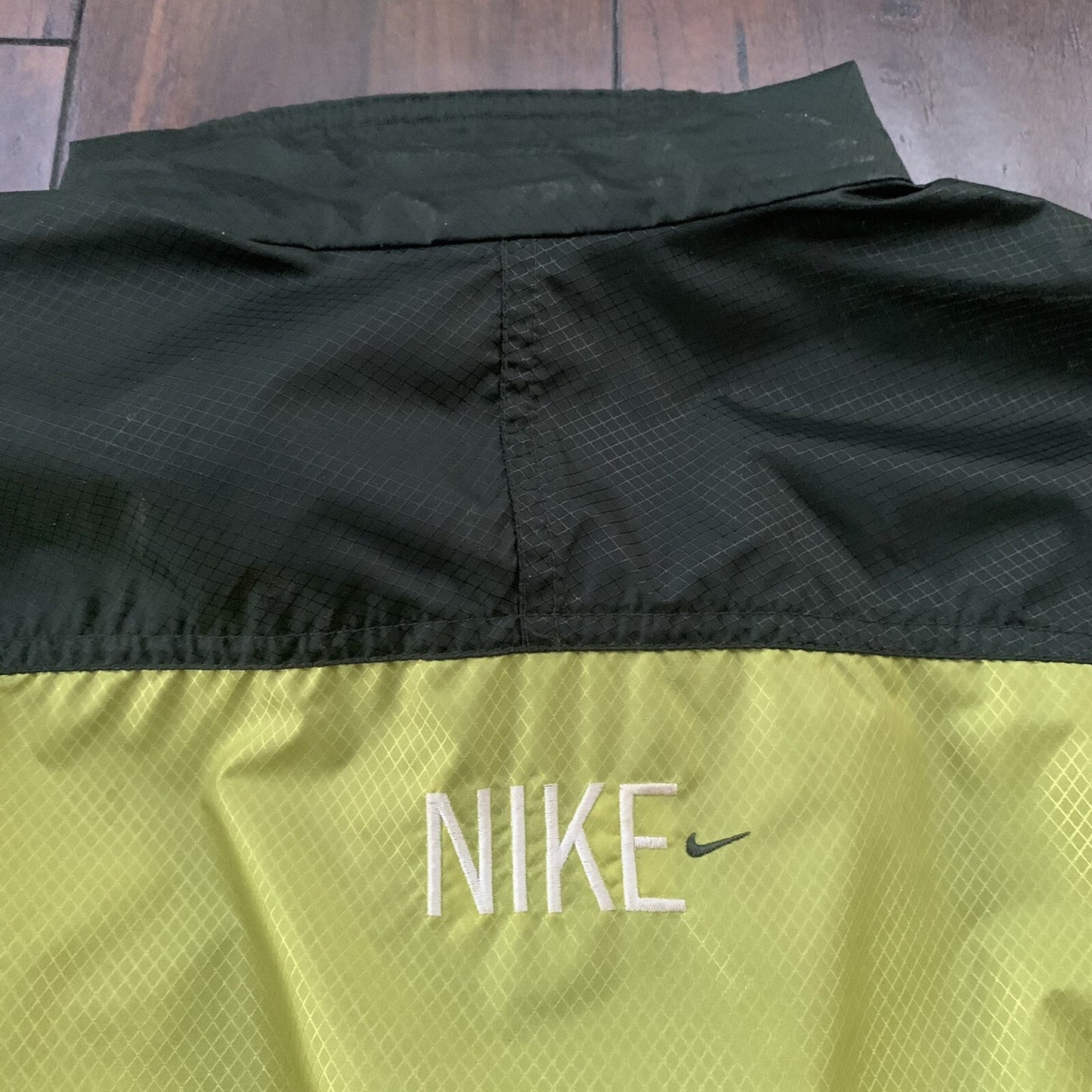 Vintage Nike Womens S 90s Windbreaker Forest Green Zip Pullover Cinch Jacket