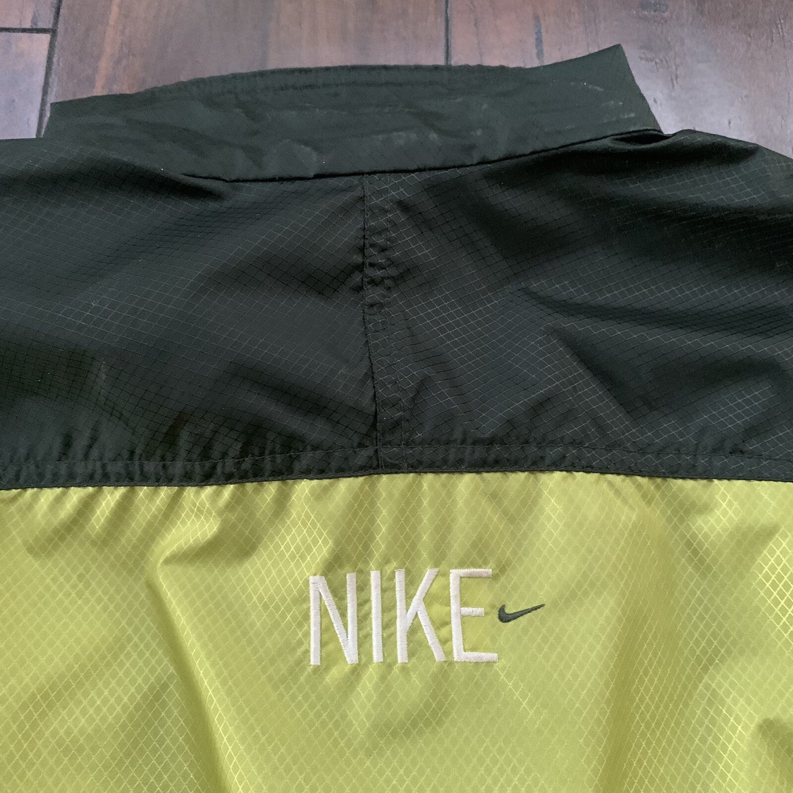 Vintage Nike Womens S 90s Windbreaker Forest Green Zip Pullover Cinch Jacket