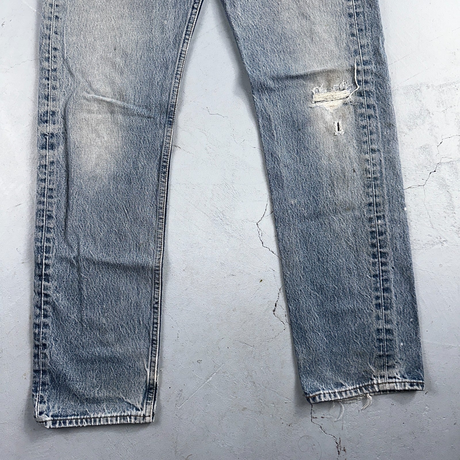 Levis 501 Vintage 90s Mexico Straight Leg Jeans Blue Light Wash 33x36 Act 31x32