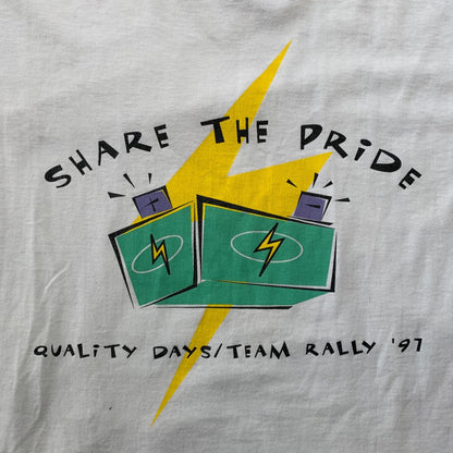 Share The Pride Vintage T Shirt Rally 1997 90s Sports Rap Bolt LGBTQ Love Music