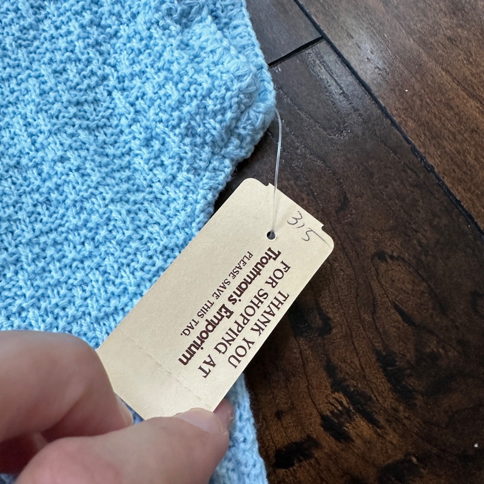 VTG 80s Deadstock South Knit Blue Sweater Vest Cut Shoulder Unisex Tags 1980s