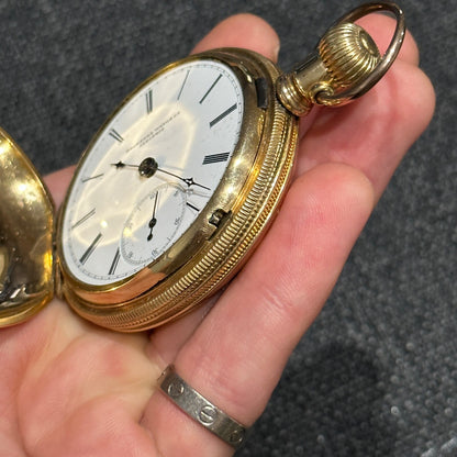 Rare 1882 Rockford Watch Co. Illinois Working Pocket Watch Hunter Case