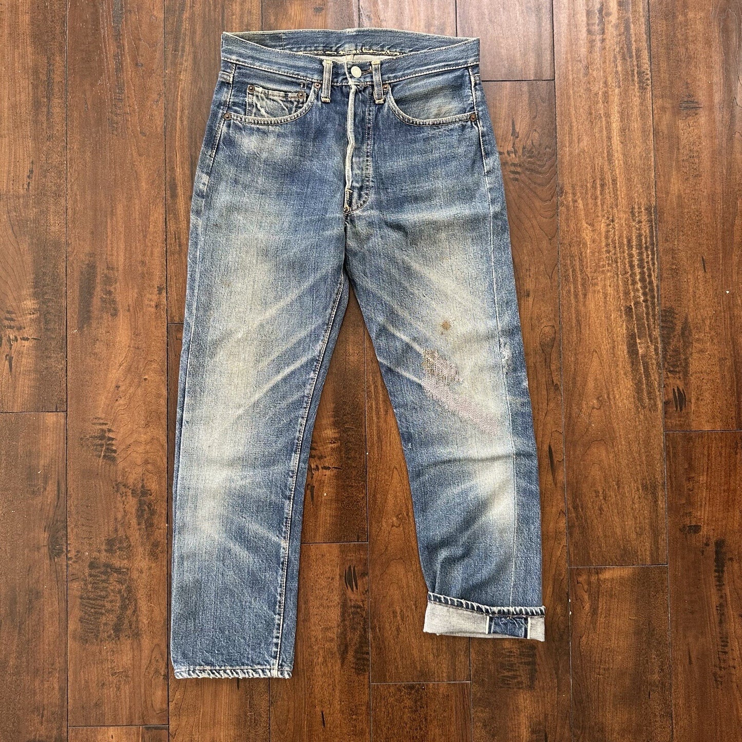 Levis 501 XX Big E True Vintage 60s Redline Denim 66 Skinny Jeans 1960s 29x26