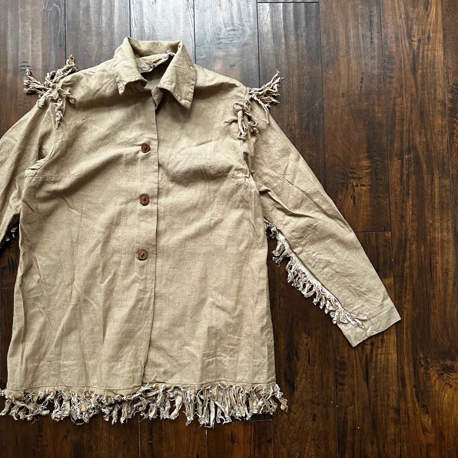 Vintage USA Rockabilly Womens Dress Shirt 60s 70s Top Bottom Brown Button Unique