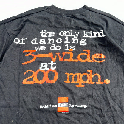 Nascar Racing FOTL 90s VTG T Shirt Winston Cup Fast Cars MPH Text XL Quote Black