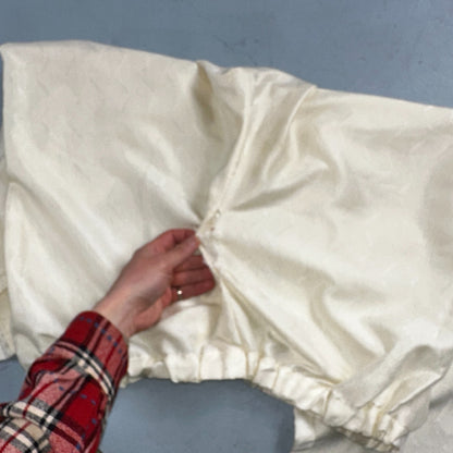 Christian Dior VTG Pajama Set Mens Cream Pants Shirt USA 90s Heavy Wear