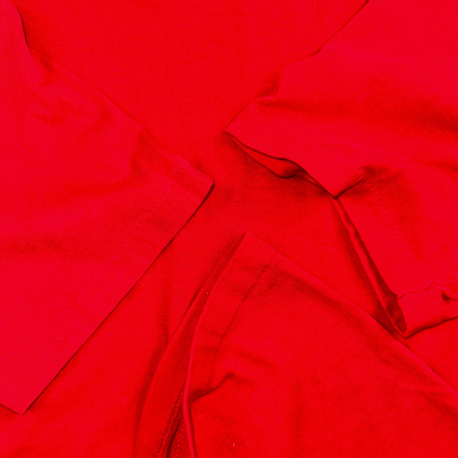 1970s USA VTG T Shirt Red No Print Lot 1 Single Stitch Basic Tee Simple