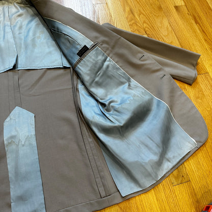 1960s Beige Sport Jacket VTG Mens Suit 44 36x29 Rockabilly Solid Tan Pants 60s