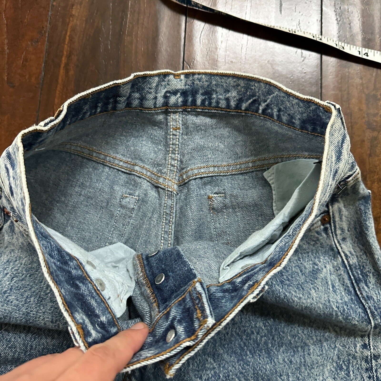 VTG 90s Levis 501 Button Fly 30x36 USA Tag Jeans Straight Acid Wash XX Act 27x32