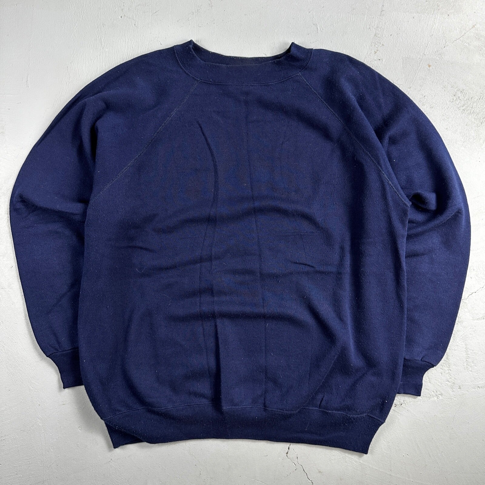 Hanes XL Blank Sweatshirt 90s VTG Crewneck USA Navy Blue Simple Basic Blank