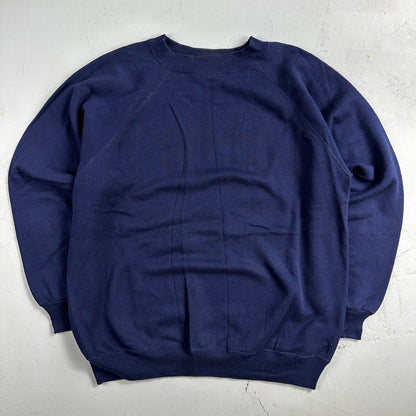 Hanes XL Blank Sweatshirt 90s VTG Crewneck USA Navy Blue Simple Basic Blank