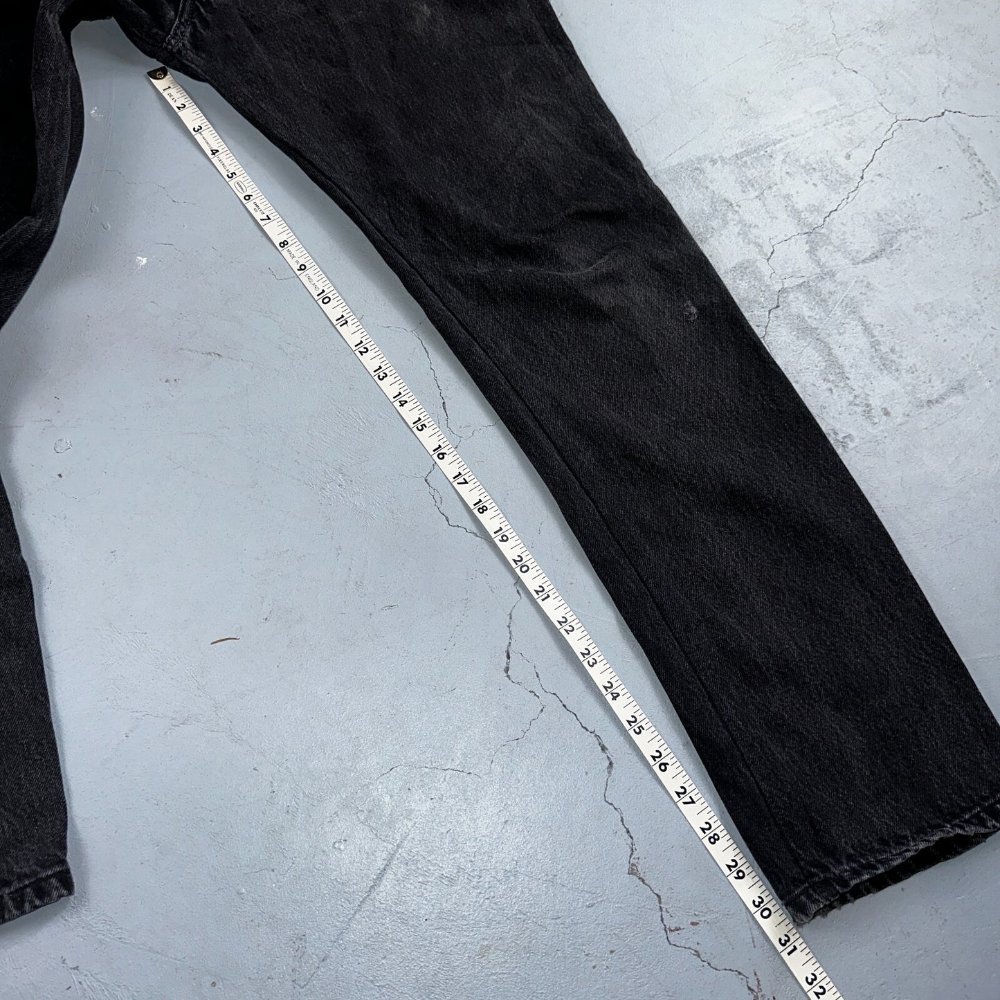 Levis 501 Vintage Y2K Mexico XX Straight Leg Jeans Black Wash 34x31