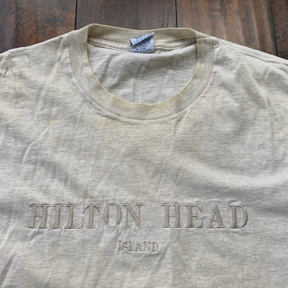 Hilton Head Island Vintage T Shirt Rap 90s Gray Travel Basic Used Sports Movie
