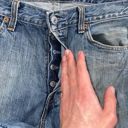 Levis 501 Vintage Y2K XX Straight Leg Jeans Blue Med Wash 33x32 Act 33x30