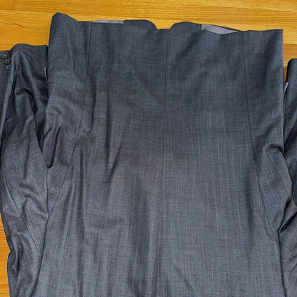Hart Schaffner Marx Suit Mens 44L Gray Subtle Stripe Zignone USA Dillards 38x29