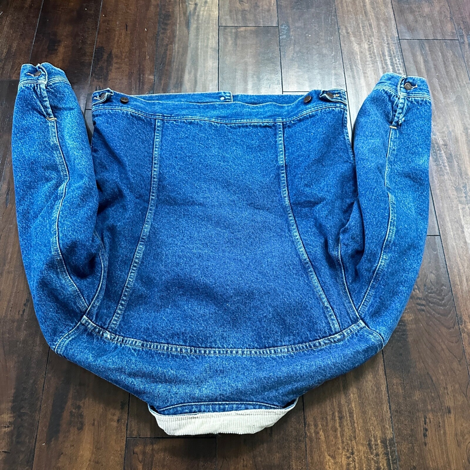 VTG Lee Storm Rider Blue Denim Blanket Lined Jacket Sz L Regular Wool USA MADE