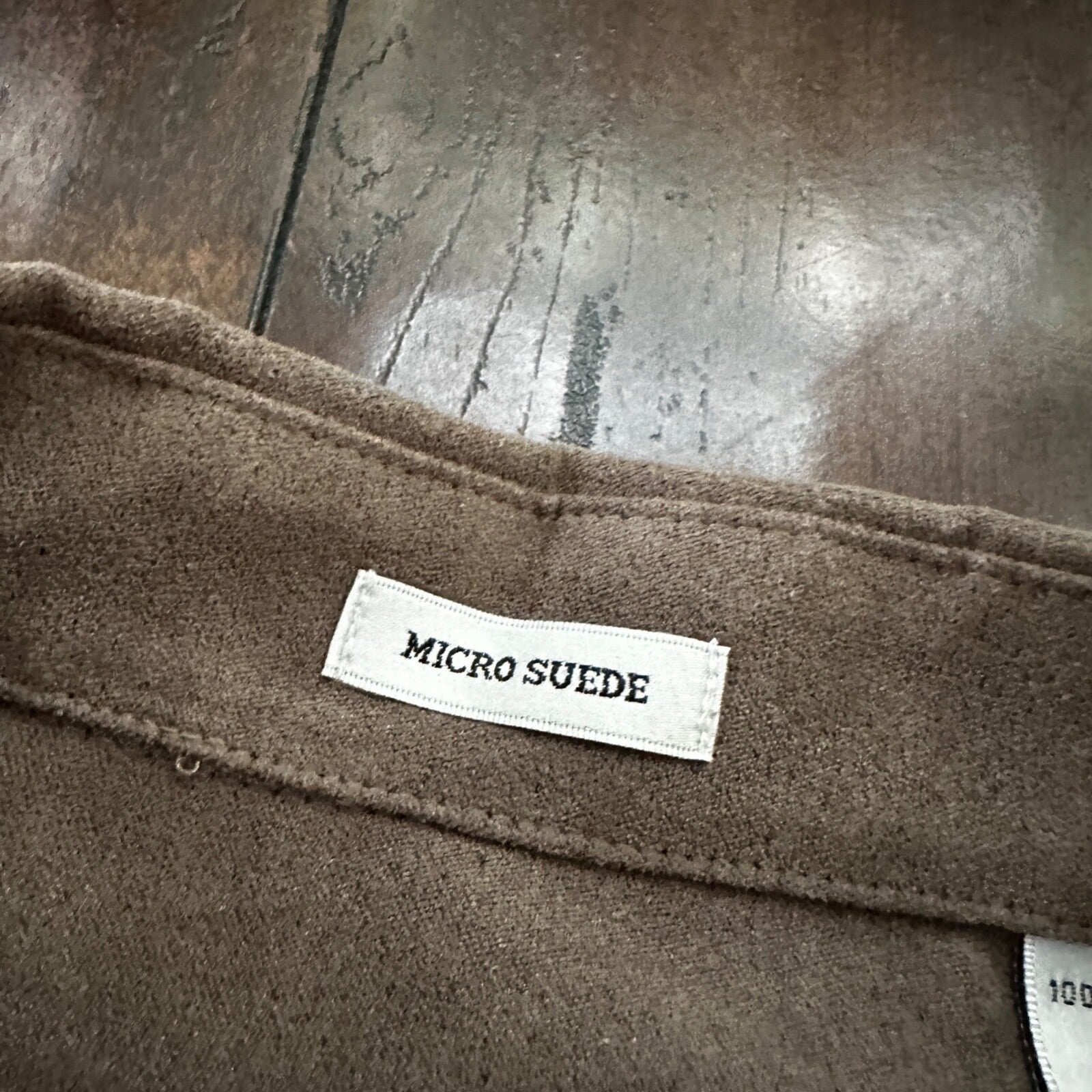 Vtg Geoffrey Beene Mens Micro Suede Long Sleeve Button Up grey/olive  Sz L