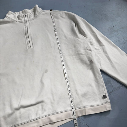 Nike Sweatshirt Mens 2XL White Pull Over Quarter Zip Golf Vintage Y2K
