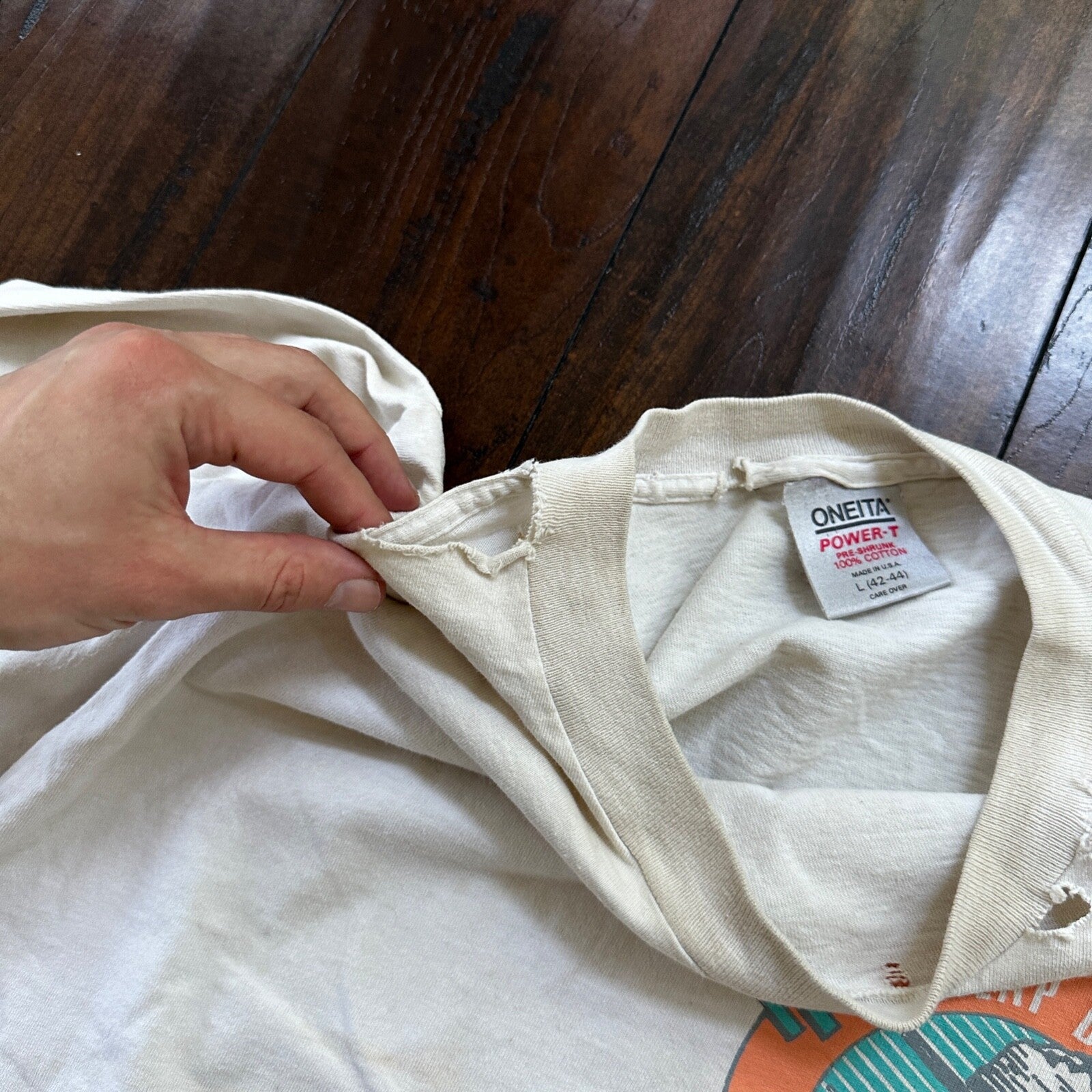 Oneita VTG T Shirt Cosmos Dil Famous River Guide Oregon Hiking Travel Funny