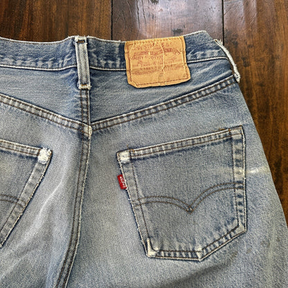 Levis Vintage 80s Redline Selvedge USA 501 XX Jeans Light Wash 31x33 Act 28x29