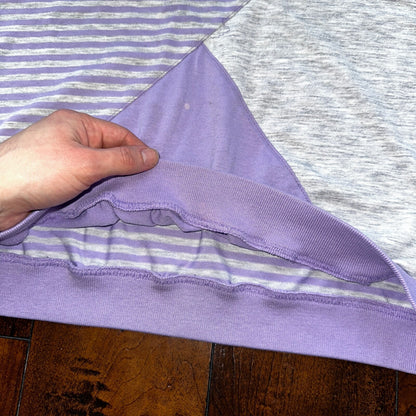 Jantzen Sweater Shirt Vintage 80s 90s Purple Stripe White Polo Cool 1980s