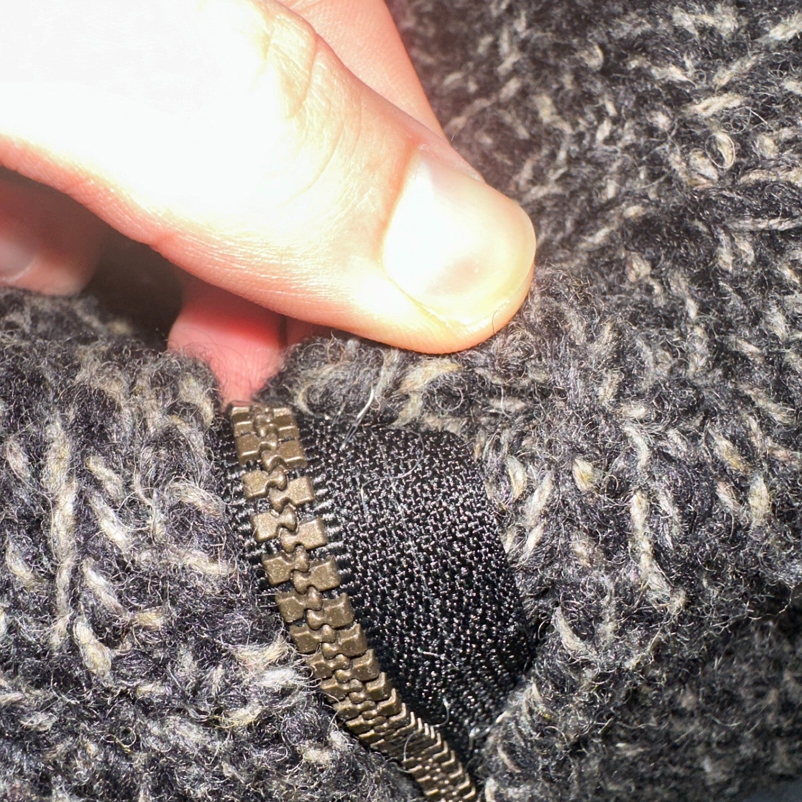 Christian Scott Gents Shetland Sweater Zip Up Made in Scotland VTG Large Gray