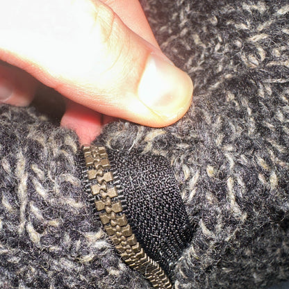 Christian Scott Gents Shetland Sweater Zip Up Made in Scotland VTG Large Gray