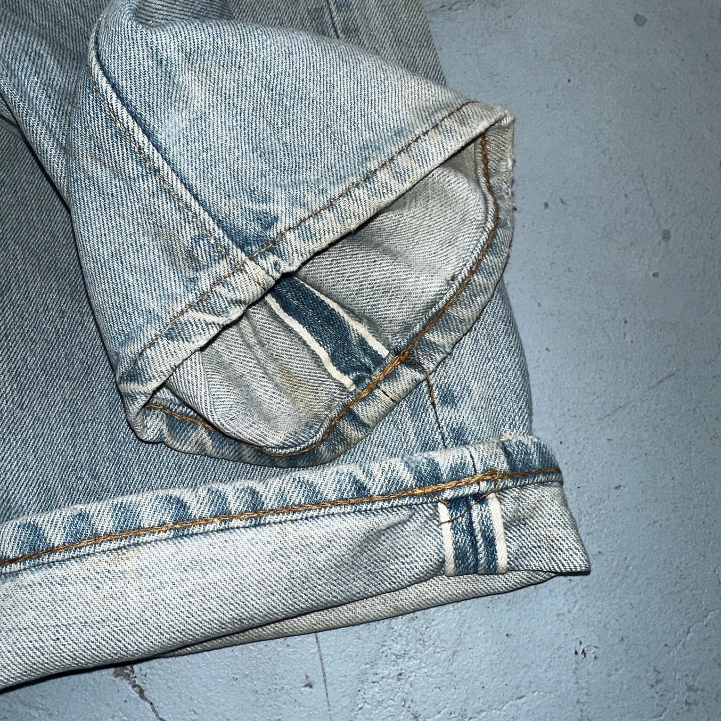 Levis 505 VTG 70s SS Redline Selvedge USA XX Jeans Light Wash Talon Act 29x34