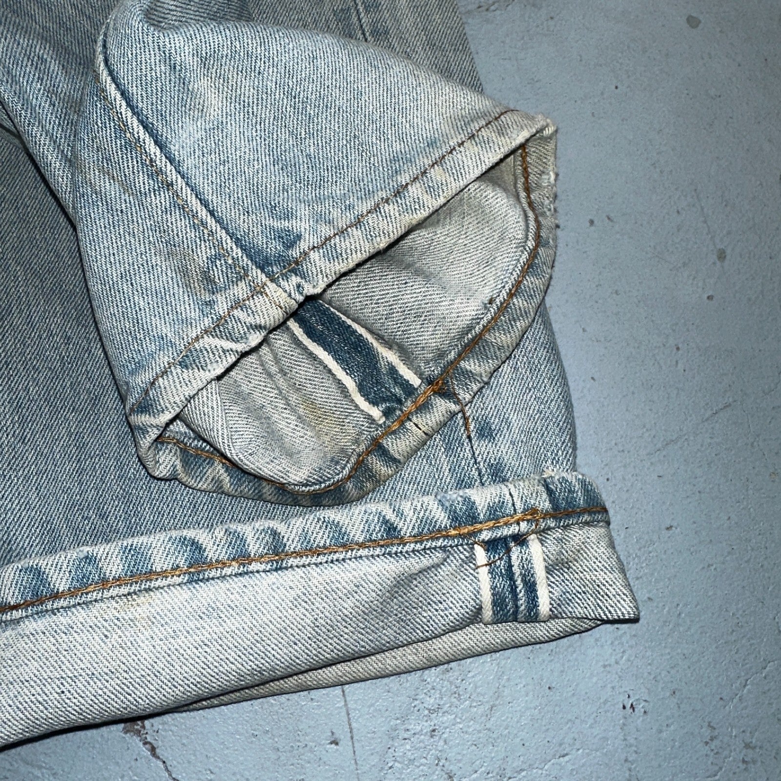 Levis 505 VTG 70s SS Redline Selvedge USA XX Jeans Light Wash Talon Act 29x34