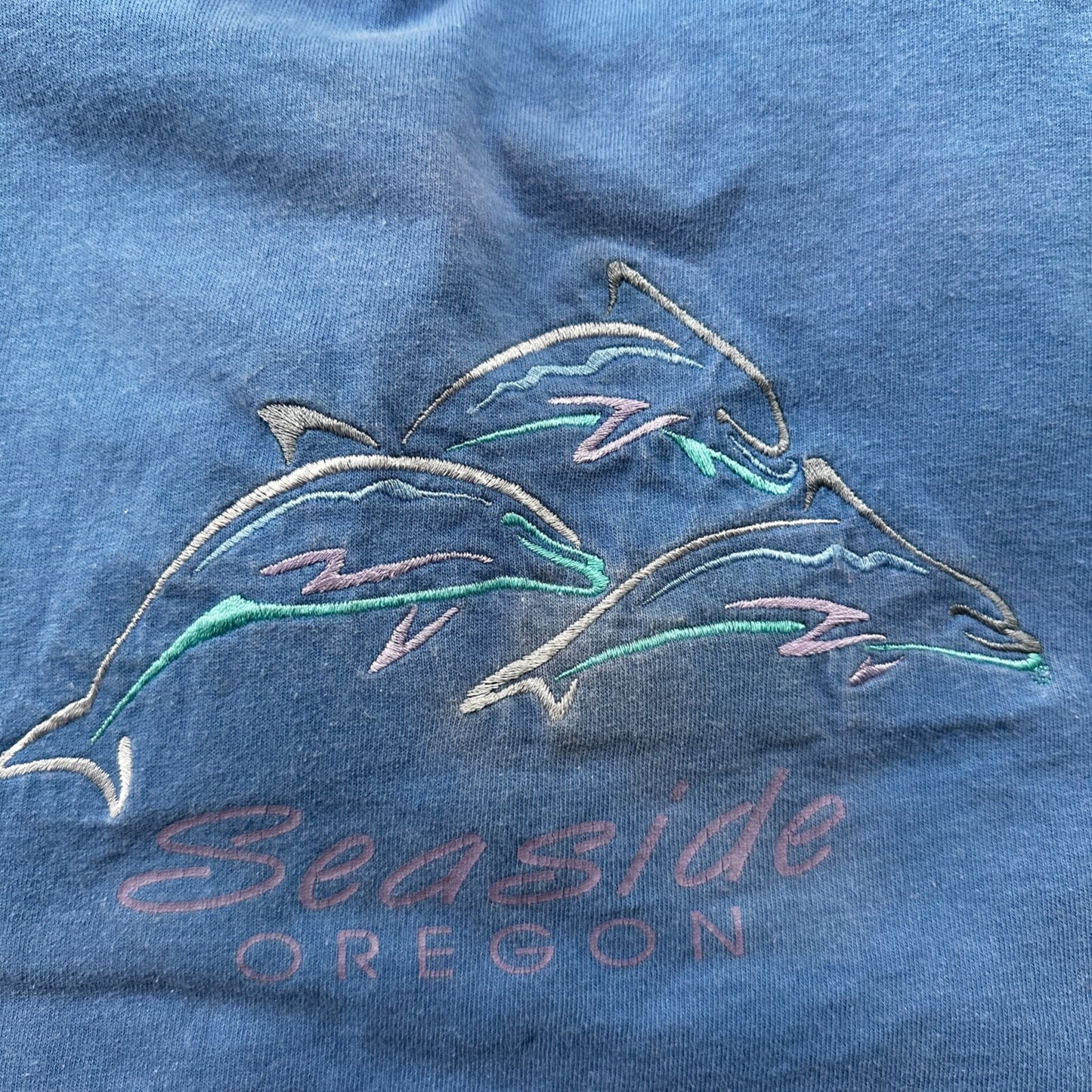 Sansegal Seaside Oregon VTG T Shirt Dolphins Ocean Whales Love Travel XL