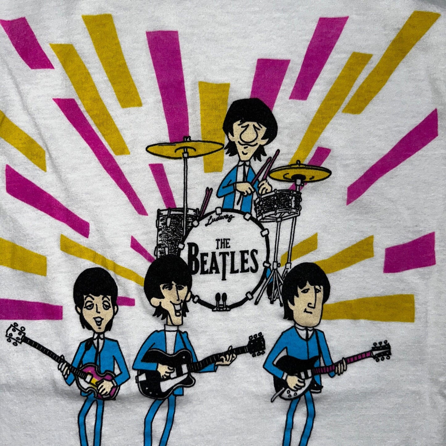 1987 Beatles Rock & Roll Music Cartoon T-Shirt Vintage Original Rockabilly 80s