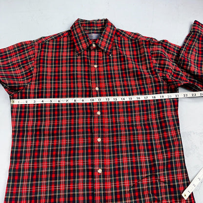 Vintage Pendleton Shirt Mens M Wool Plaid Flannel USA Button 1970s 70s Red