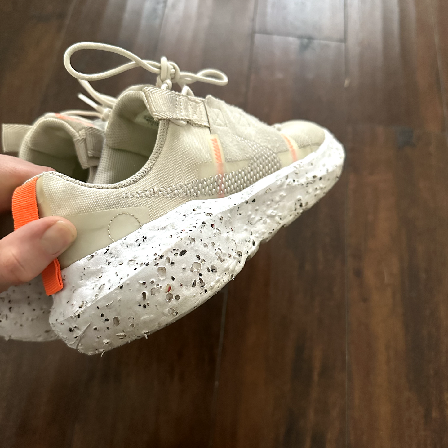 Nike Men's Crater Impact Lace Up Shoes Beige Orange Size 8.5 DB2477-100 No Box