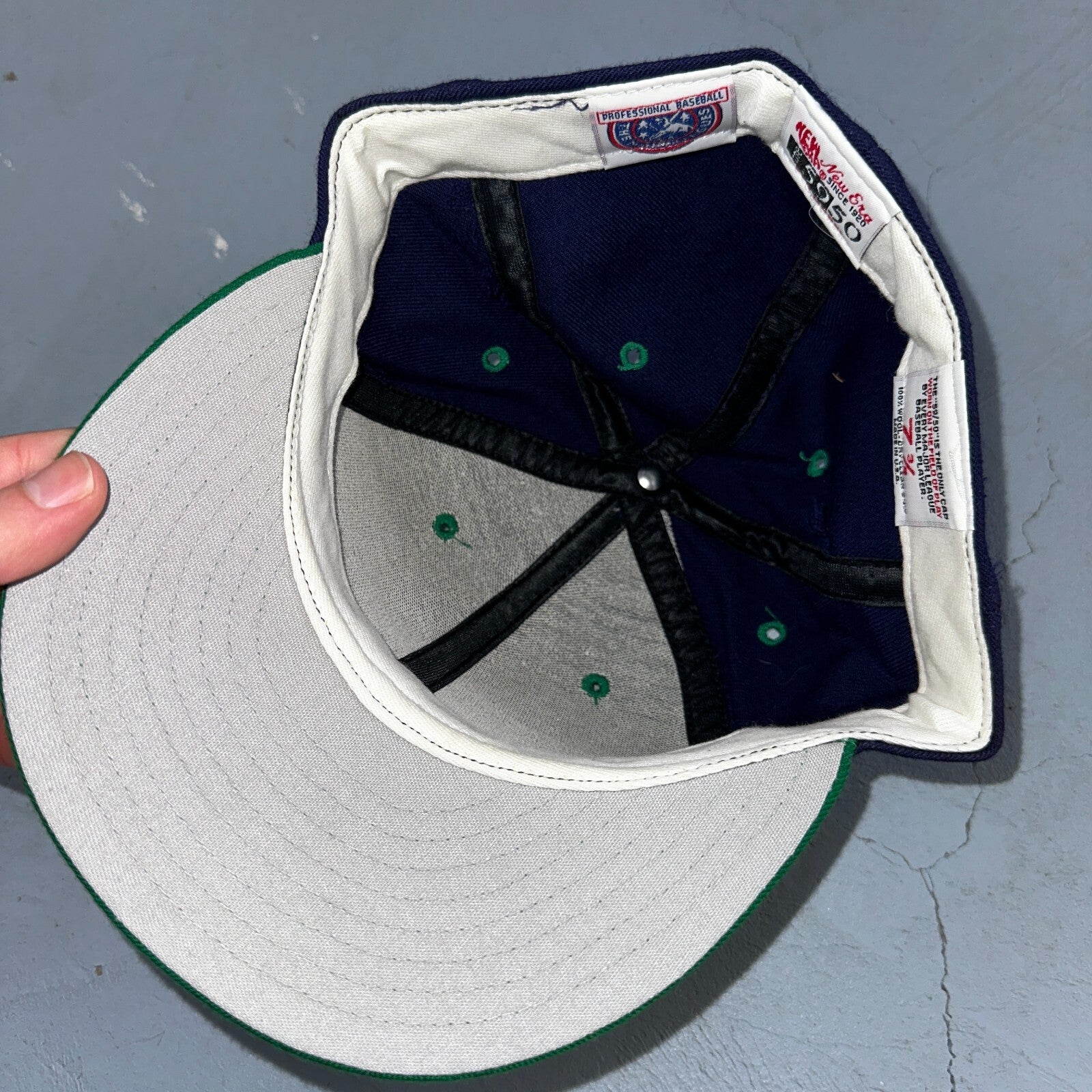 Eugene Emeralds Ems Fitted 7 3/8 Hat Minor League Professional Baseball VTG Wool