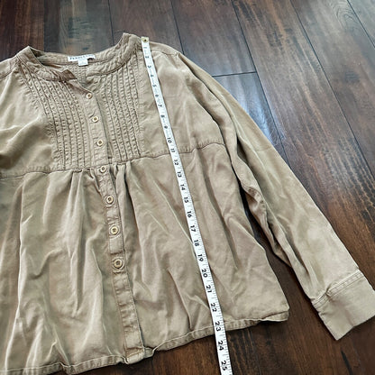 Pendleton Petite Women Jacket Crop Swing Blazer Size Large Cute Tan Brown