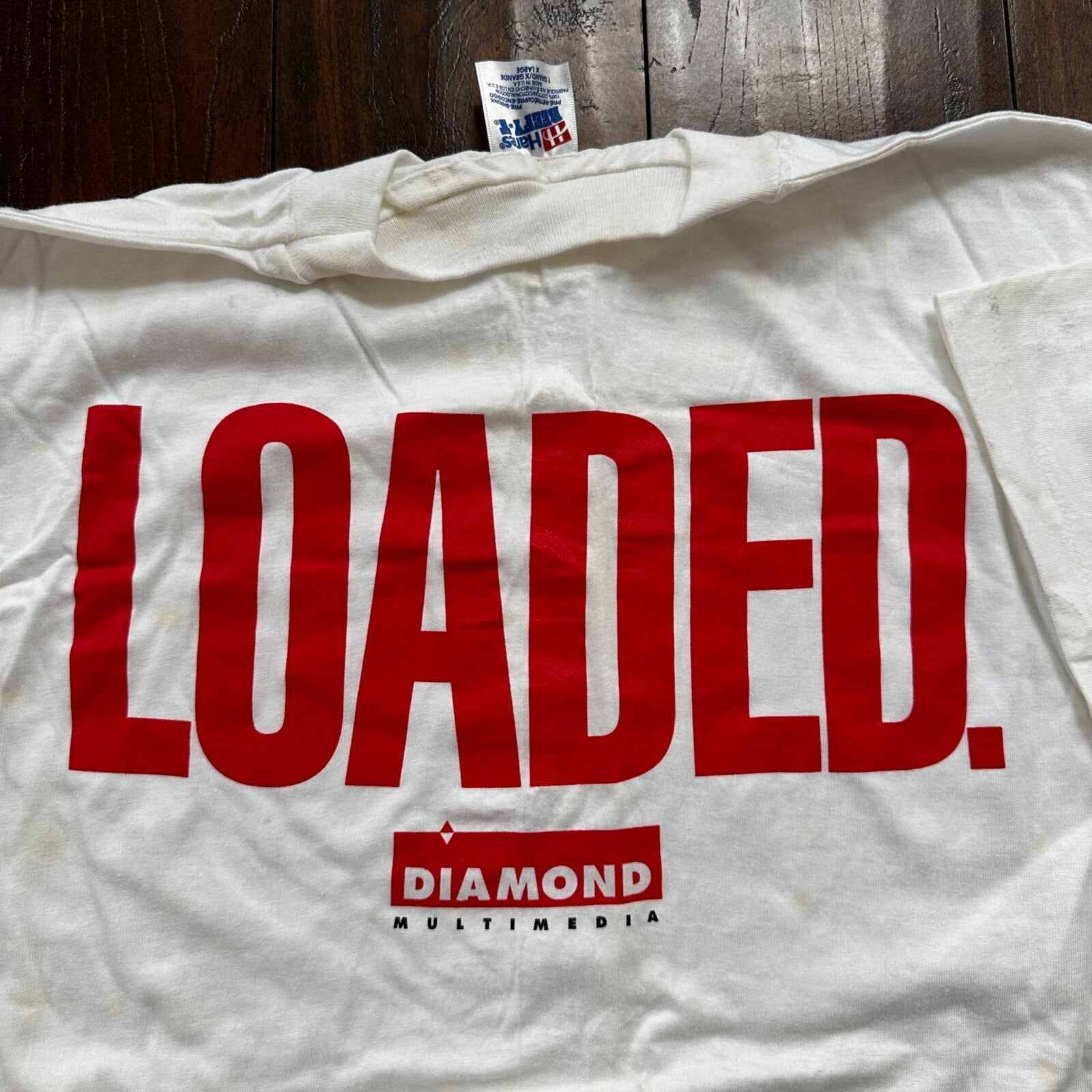 Diamond LOADED Multimedia Vintage T Shirt 90s Hanes Single Stitch Rap Funny