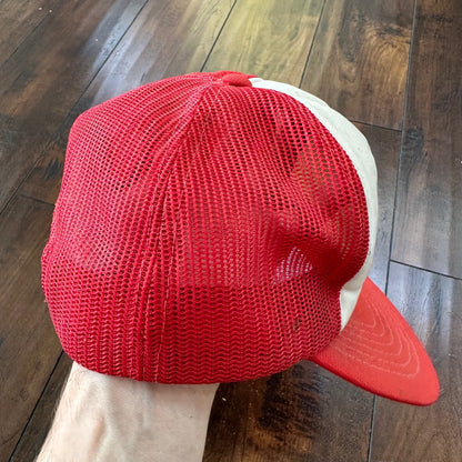 Captain Vintage Hat Cap Snapback Military Red White Flag USA Patrol Chief 80s