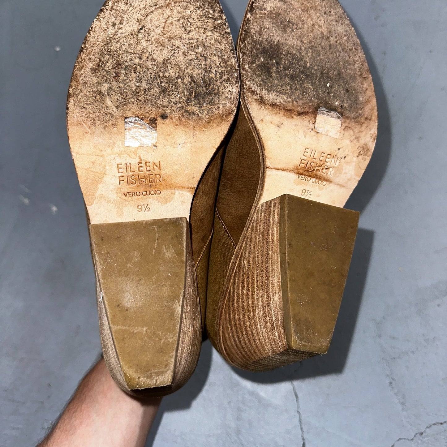 Eileen Fisher Vero Cuoio Evan Tan Soft Leather Ankle Booties Boots Size 9.5