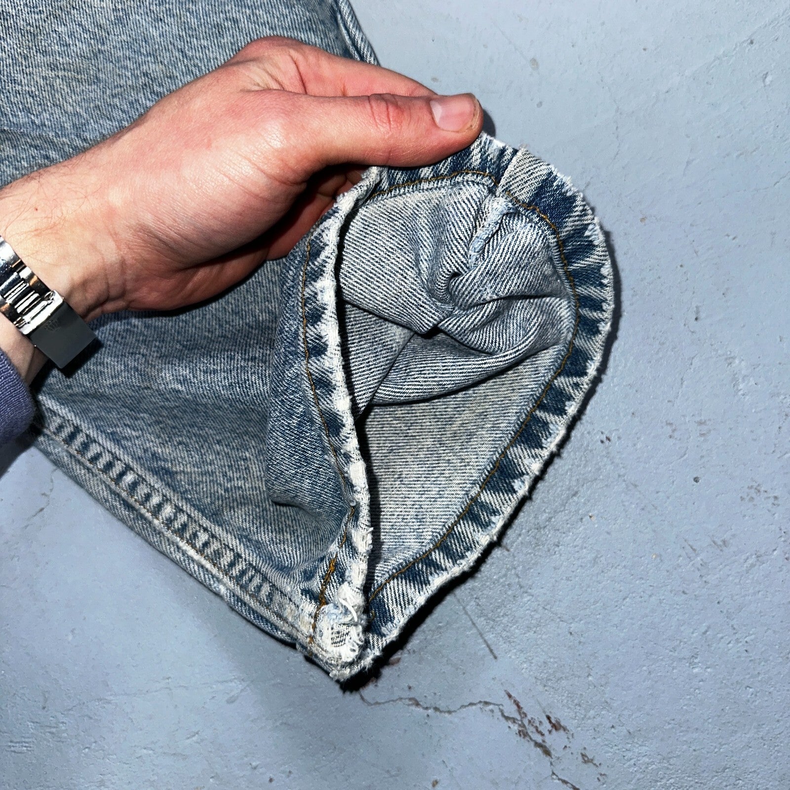 Levis 517 Vintage 90s USA Orange Tab Bootcut Flare Blue Worn Jeans Act 33x31