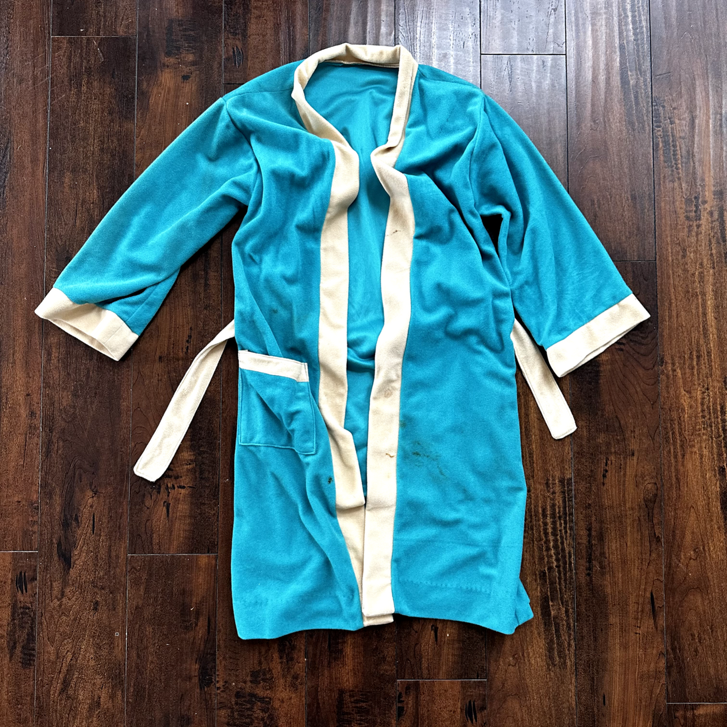 Vintage Blue 1980s Robe USA Small One Size Unisex 80s 70s Cool Basic Pajama