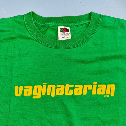 Vaginatarian VTG T Shirt Funny Adult Content Love Sexy Hot Girl Green Skate Punk