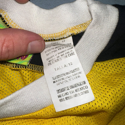 Vintage Scooby Doo Curveball Shirt Boys Size 12 Yellow Jersey Baseball 2000 Y2K