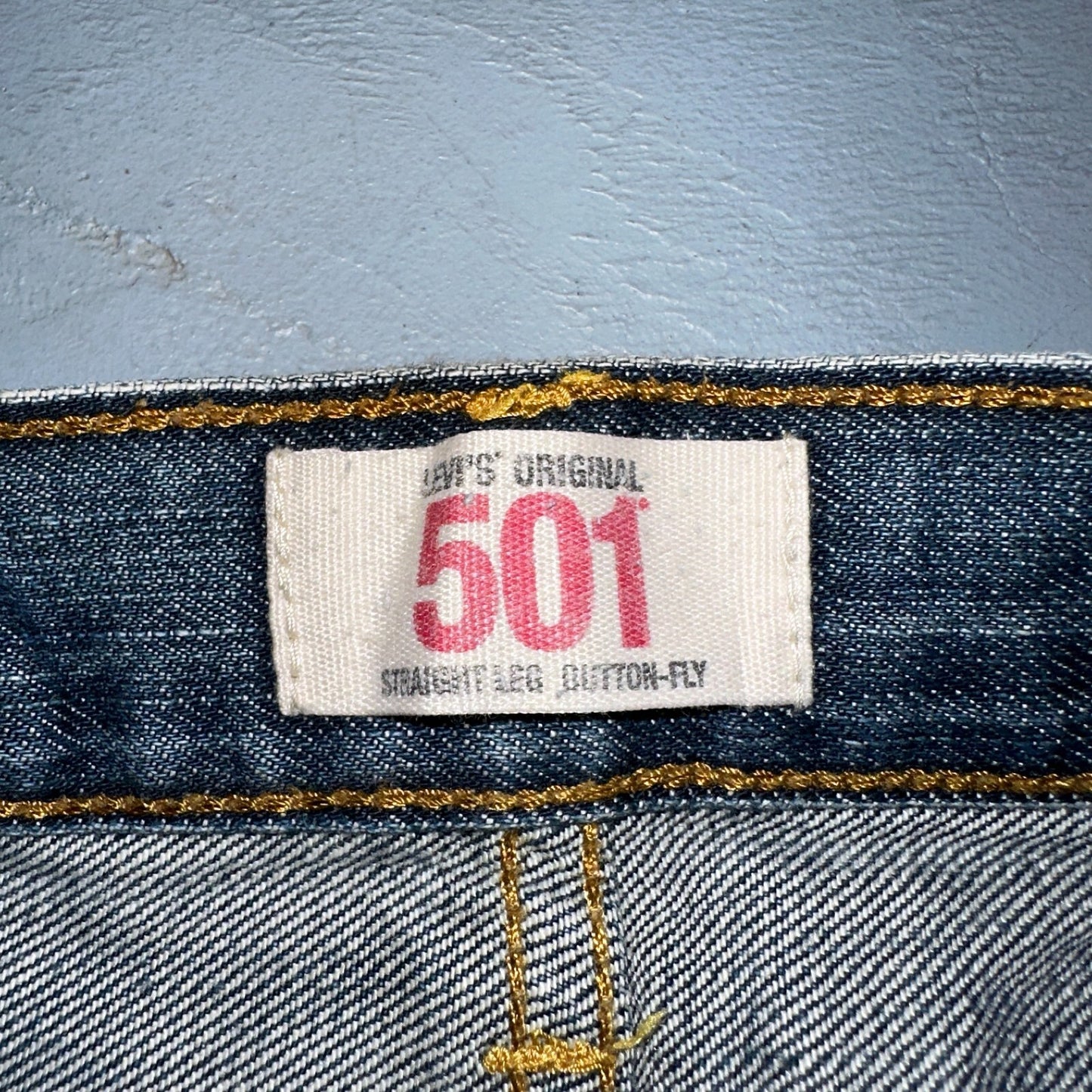 Levis 501 Y2K XX Straight Leg Jeans Blue VTG Med Wash 33x34 Act 31x29
