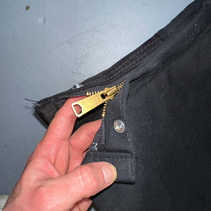 Carhartt R41 Quilt Lined Bib Overalls Mens 42x30 Black Duck Double Knee Tags VTG