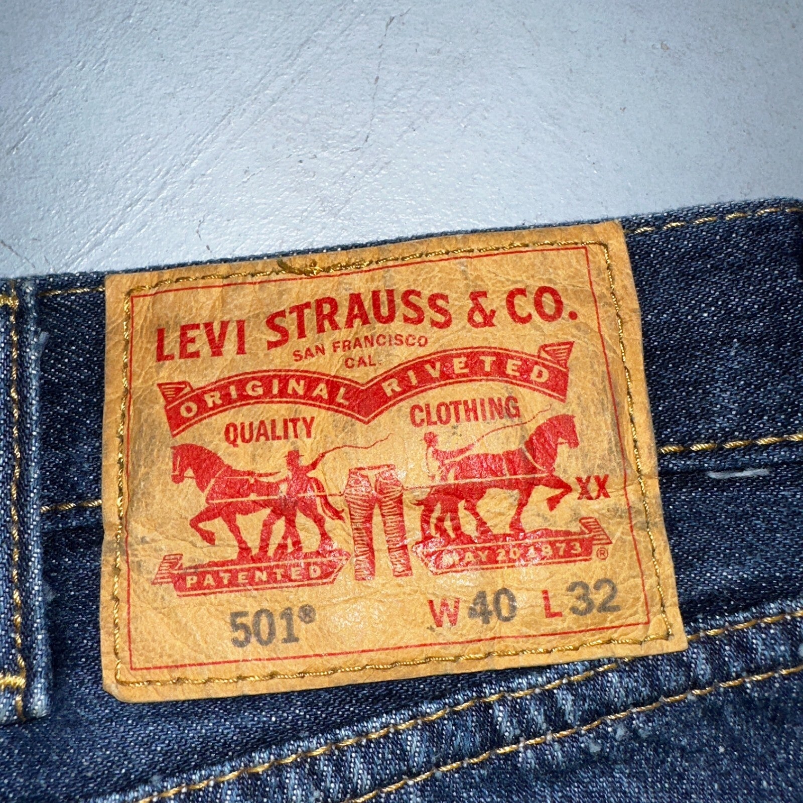 Levis 501 Y2K XX Straight Leg Jeans Blue VTG Dark Wash 40x32 Act 40x31